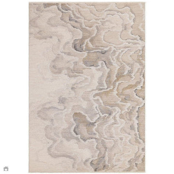 Seville 02 Setas Modern Abstract Distressed Hi-Low Textured Soft-Touch Space-Dyed Polyester Low Profile Short Pile Beige/Natural/Cream/Grey/Multi Rug-Asiatic Carpets-Rug Love - The Most Loved Rug Store